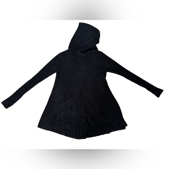 Barefoot Dreams CozyChic Ultra Lite Hooded Open Cardigan Black Size Extra Small - Picture 3 of 9